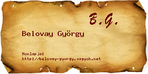 Belovay György névjegykártya